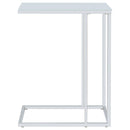 Coaster Furniture Stella 900250 White Glass Top C-Shaped Sofa Side Table - Chrome IMAGE 8