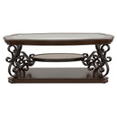 Coaster Furniture Laney 702448 1-shelf Glass Top Rectangular Coffee Table - Deep Merlot IMAGE 3
