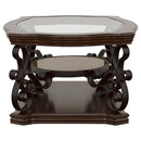 Coaster Furniture Laney 702448 1-shelf Glass Top Rectangular Coffee Table - Deep Merlot IMAGE 5