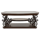 Coaster Furniture Laney 702448 1-shelf Glass Top Rectangular Coffee Table - Deep Merlot IMAGE 6