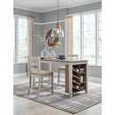 Signature Design by Ashley Skempton D394D6 3 pc Counter Height Dining Set IMAGE 1