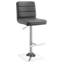 Coaster Furniture Bianca 120696 Upholstered Adjustable Bar Stool - Grey (Set of 2) IMAGE 1