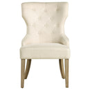 Coaster Furniture Baney 104507 Tufted Upholstered Dining Chair - Beige and Rustic Grey IMAGE 2