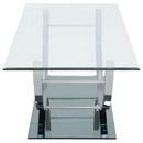 Coaster Furniture Danville 704988 Rectangular U-Shaped Glass Top Coffee Table - Chrome IMAGE 4