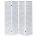 Coaster Furniture Roberto 902626 4-Panel Room Divider Folding Shoji Screen - White IMAGE 2