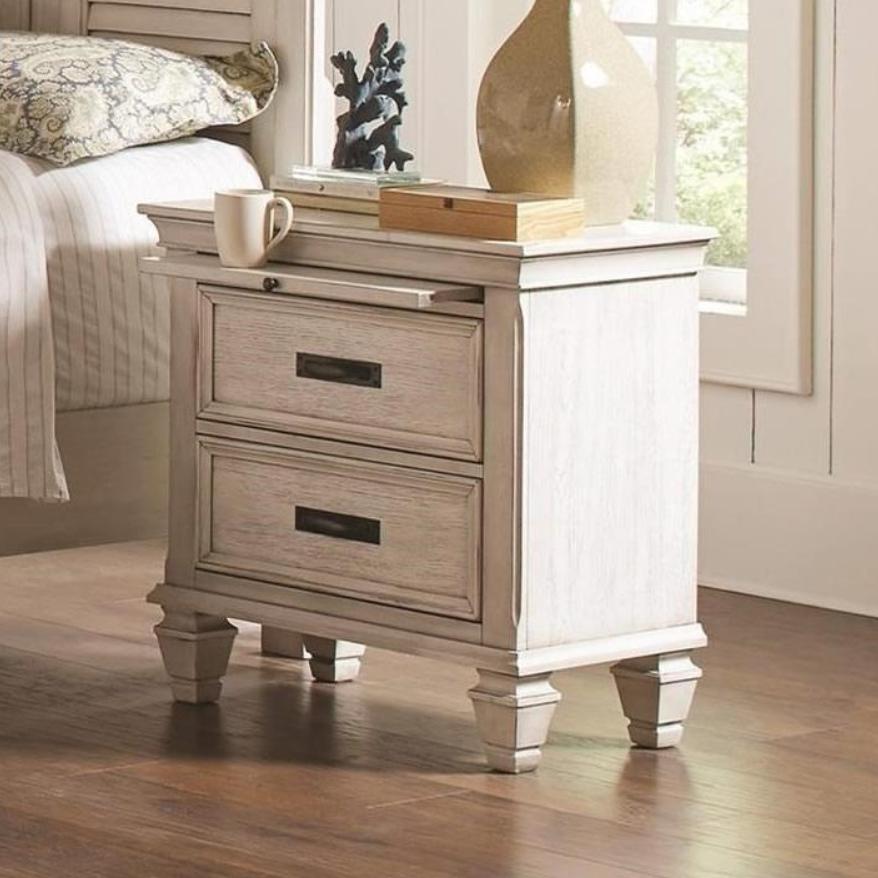 「S152」ディナスター158ノルディカ25.5セット　160 Coaster Furniture Franco 205332 2-Drawer Nightstand - Distressed White