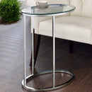 Coaster Furniture Kyle 902927 Oval Glass Top C-Shaped Sofa Side Table - Chrome IMAGE 7