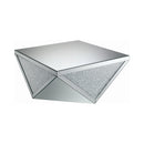 Coaster Furniture Amore 722508 Square Mirrored Acrylic Crystal Coffee Table - Silver IMAGE 1