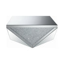 Coaster Furniture Amore 722508 Square Mirrored Acrylic Crystal Coffee Table - Silver IMAGE 2