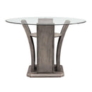 Elements International Round Destin Counter Height Dining Table with Glass Top and Pedestal Base DDS100RCDB/DDS100RCDP/DDS100RCDT IMAGE 2