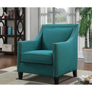Elements International Erica UER087100CA Chair with Chrome Nails - Heirloom Teal IMAGE 1
