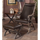 Elements International Hunter LHT140101 Accent Chair and Ottoman - Wire-Brushed Grey IMAGE 2