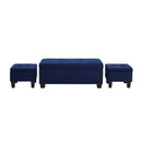 Elements International Ethan UEH080100CA Storage Bench Set - Heirloom Blue IMAGE 1