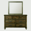 Elements International Chatham CH600DRMR Dresser and Mirror Set - Dark Walnut IMAGE 2