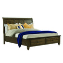 Elements International Chatham CH600KB King Platform 2-Drawer Storage Bed - Dark Walnut IMAGE 1
