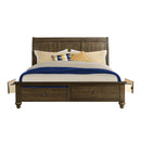 Elements International Chatham CH650KB King Platform 4-Drawer Storage Bed - Dark Walnut IMAGE 2