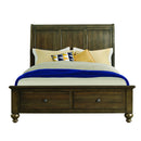 Elements International Chatham CH650QB Queen Platform 4-Drawer Storage Bed - Dark Walnut IMAGE 1