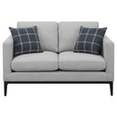 Coaster Furniture Apperson 508682 Upholstered Track Arm Loveseat - Light Grey IMAGE 2