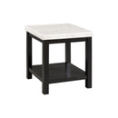 Elements International Marcello CML100ETE White Marble Square End Table IMAGE 1