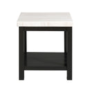 Elements International Marcello CML100ETE White Marble Square End Table IMAGE 2