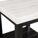 Elements International Marcello CML100ETE White Marble Square End Table IMAGE 4