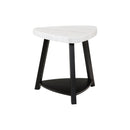 Elements International Trinity CTN100ET White Marble Top End Table IMAGE 1