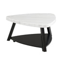 Elements International Trinity CTN100CT White Marble Top Coffee Table IMAGE 1