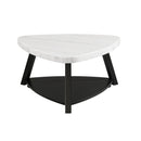 Elements International Trinity CTN100CT White Marble Top Coffee Table IMAGE 2
