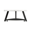 Elements International Trinity CTN100CT White Marble Top Coffee Table IMAGE 3