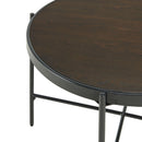 Elements International Vienna CSO100CTWD Round Coffee Table with Wooden Top IMAGE 4
