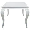 Coaster Furniture Carone 115091 Rectangular 61-inch Glass Top Dining Table - White IMAGE 4