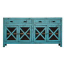 Elements International Bruno MABR042DR Accent Cabinet - Turquoise/Brown IMAGE 1