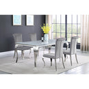 Coaster Furniture Carone 115081 Rectangular 81-inch Glass Top Dining Table - White IMAGE 6