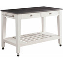 Elements International Kayla TKY300KTC Kitchen Cart w/Grey Top IMAGE 2