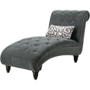 Elements International Twain Chaise with Gray Scroll Pillow IMAGE 1