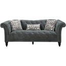 Elements International Twain Sofa with Gray Scroll Pillows IMAGE 2