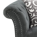 Elements International Twain Sofa with Gray Scroll Pillows IMAGE 3