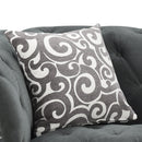 Elements International Twain Sofa with Gray Scroll Pillows IMAGE 4