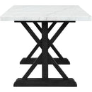 Elements International Tuscany 70" Marble Counter Height Dining Table IMAGE 3