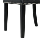 Elements International Meridian Faux Leather Side Chair Set in Black IMAGE 8