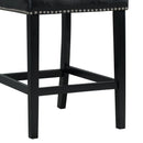 Elements International Meridian Faux Leather Counter Height Side Chair Set in Black IMAGE 8