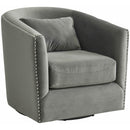 Elements International Stanton Swivel Chair in Gun Metal IMAGE 1