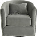 Elements International Stanton Swivel Chair in Gun Metal IMAGE 2