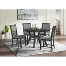 Elements International Amherst Dining Table w/Wood Leg Grey Finish IMAGE 6