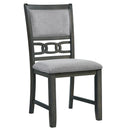 Elements International Amherst Dining Side Chair W/Fabric Cushion Side Stretcher Grey Finish IMAGE 1