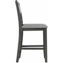 Elements International Amherst Counter Side Chair W/Fabric Cushion Grey Finish IMAGE 3