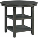 Elements International Amherst Counter Table w/Wood Leg Grey Finish IMAGE 1