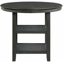 Elements International Amherst Counter Table w/Wood Leg Grey Finish IMAGE 2