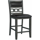 Elements International Amherst Counter Side Chair W/PU Cushion Grey Finish IMAGE 1