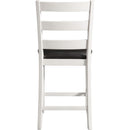 Elements International Martin Counter Side Chair with Chocolate PU – White Finish IMAGE 4